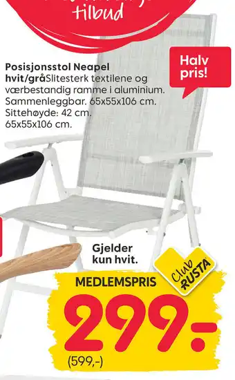 Rusta Posisjonsstol Neapel tilbud