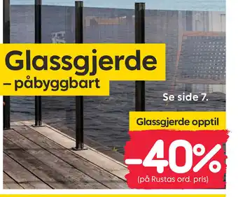 Rusta Glassgjerde Opptil tilbud