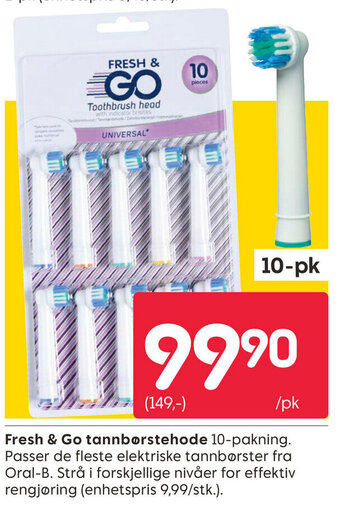 Rusta Fresh & Go Tannbørstehode tilbud