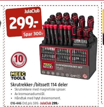 Jula Skrutrekker-/Bitssett 114 deler tilbud