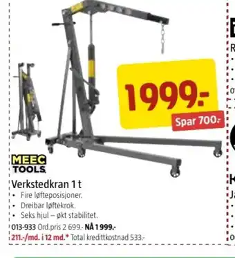 Jula Verkstedkran 1 t tilbud