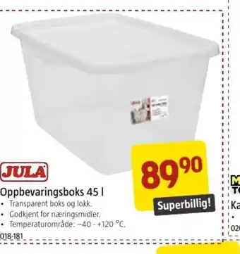 Jula Oppbevaringsboks 45l tilbud