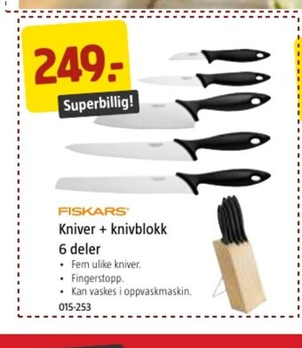 Jula Kniver + Knivblokk 6 Deler tilbud