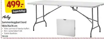 Jula Sammenleggbart Bord 180x76x74cm tilbud