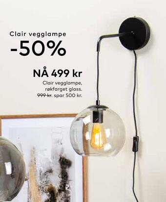 Skeidar Clair vegglampe tilbud
