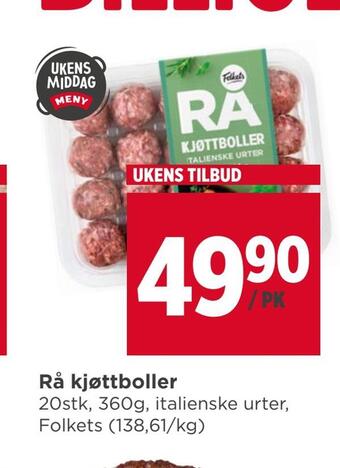 Meny Rå kjøttboller tilbud