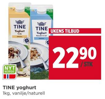 Meny Tine yoghurt tilbud