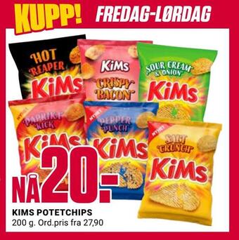 Europris Kims potetchips tilbud