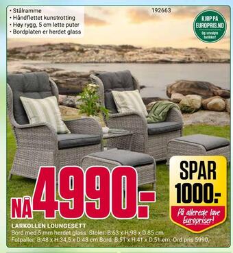 Europris Larkollen loungesett tilbud