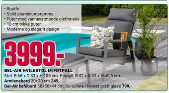 Europris Bel-air hvilestol m/fotpall tilbud