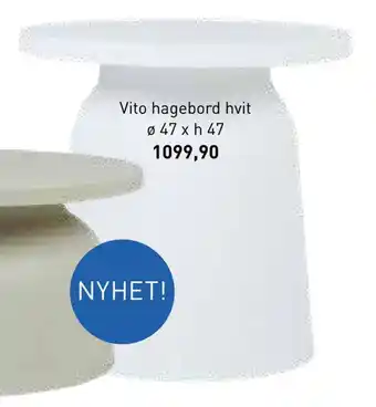 Kid Interiør Vito hagebord hvit tilbud