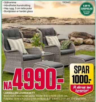 Europris Ukjent loungesett tilbud