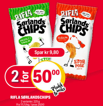 Coop Extra Rifla Sørlandschips tilbud