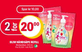 Coop Extra Bliw Håndsåpe Refill tilbud