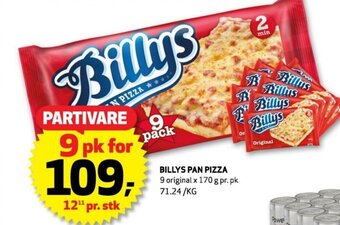 Bunnpris Billys Pan Pizza tilbud