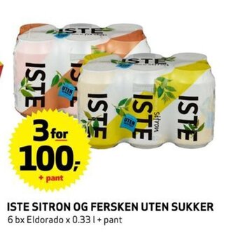 Bunnpris Iste Sitron Og Fersken Uten Sukker tilbud