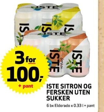 Bunnpris Iste Sitron Og Fersken Uten Sukker tilbud