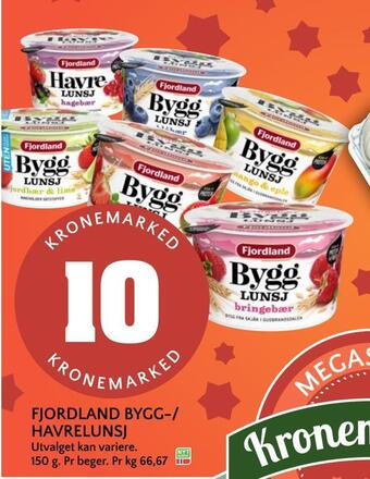 Coop Mega Fjordland bygg-/ havrelunsj tilbud