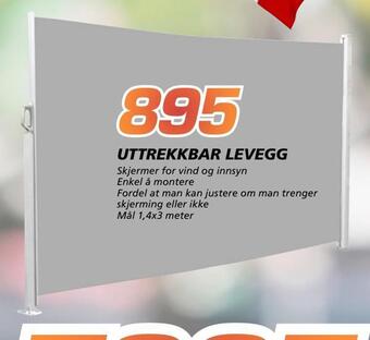 Coop Byggmix Uttrekkbar levegg tilbud