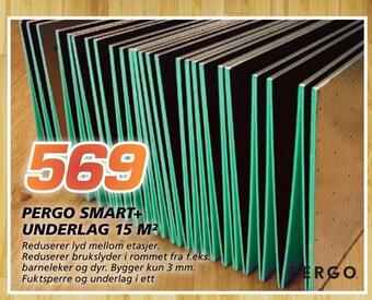 Coop Byggmix Pergo smart+ underlag 15 m2 tilbud
