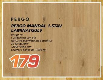 Coop Byggmix Pergo mandal 1-stav laminatgulv tilbud