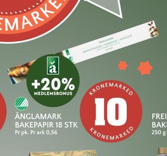 Coop Mega Änglamark bakepapir 18 stk tilbud
