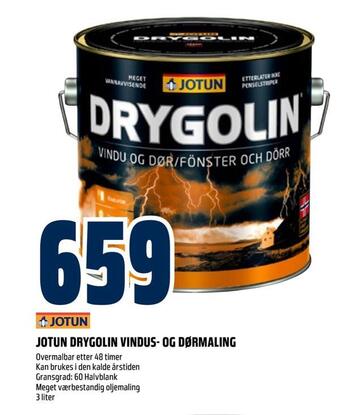 Obs Bygg Jotun drygolin vindus- og dørmaling tilbud