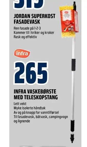 Obs Bygg Infra vaskebørste med teleskopstang tilbud
