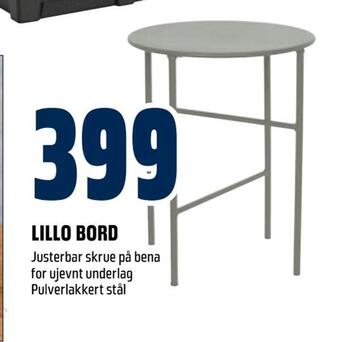 Obs Bygg Lillo bord tilbud