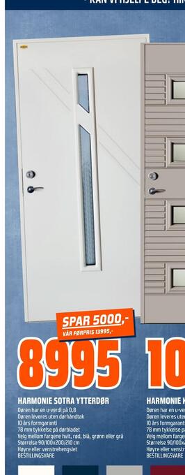 Obs Bygg Harmonie sotra ytterdør tilbud