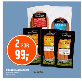 Coop Obs Pølser fra vossakjøt tilbud