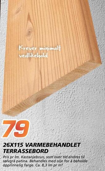 Coop Byggmix 26x115 varmebehandlet terrassebord tilbud
