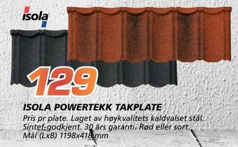 Coop Byggmix Isola powertekk takplate tilbud
