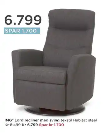 Møbelringen Img® lord recliner med sving tilbud