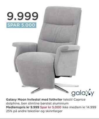 Møbelringen Galaxy moon hvilestol med fothviler tilbud