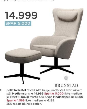 Møbelringen Bella hvilestol tilbud