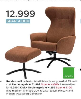 Møbelringen Runde small hvilestol tilbud