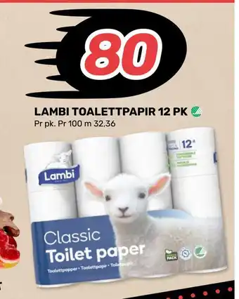 Matkroken Lambi toalettpapir 12 pk tilbud
