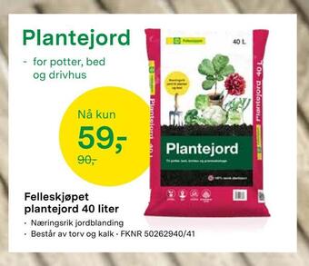 Felleskjøpet Felleskjøpet plantejord 40 liter tilbud