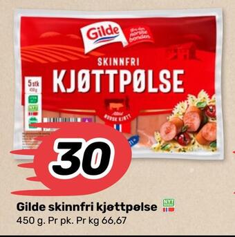 Coop Marked Gilde skinnfri kjøttpølse tilbud