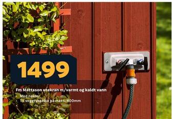 Megaflis Fm mattsson utekran m/varmt og kaldt vann tilbud
