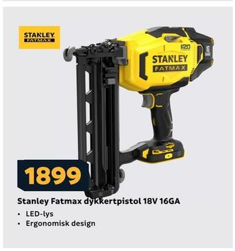 Megaflis Stanley fatmax dykkertpistol 18v 16ga tilbud