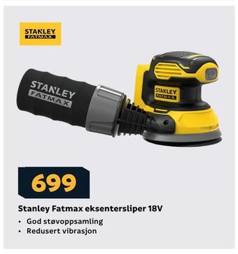 Megaflis Stanley fatmax eksentersliper 18v tilbud