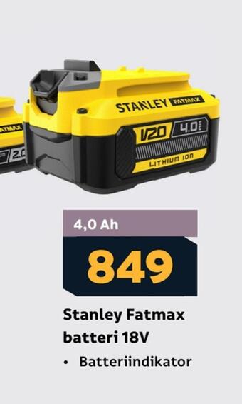 Megaflis Stanley fatmax batteri 18v tilbud