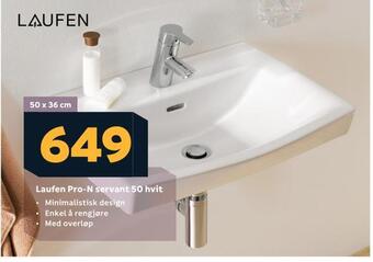 Megaflis Laufen pro-n servant 50 hvit tilbud