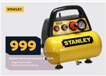 Megaflis Stanley vento kompressor 6l 1,5 hk tilbud