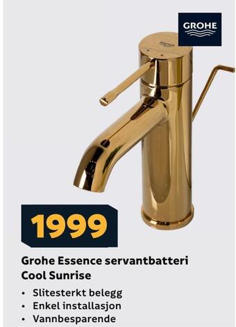 Megaflis Grohe essence servantbatteri cool sunrise tilbud