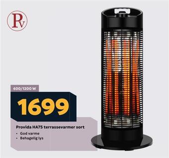 Megaflis Provida ha75 terrassevarmer sort tilbud