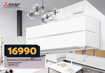 Megaflis Mitsubishi electric kaiteki 6600 varmepumpe hvit tilbud