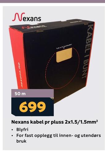 Megaflis Nexans kabel pr pluss 2x1,5/1,5mm 2 tilbud